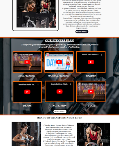 Fitness website solution